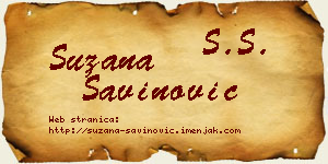 Suzana Savinović vizit kartica